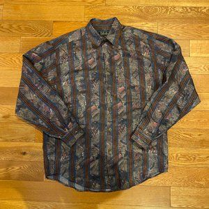 ScaraB Made In Italy Mens Long Sleeve Button Up Small Shirt Horse Carriage